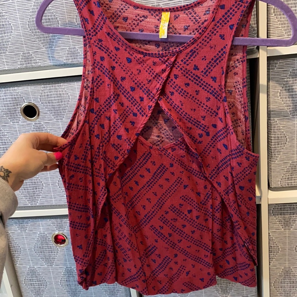 Pink and blue tank top